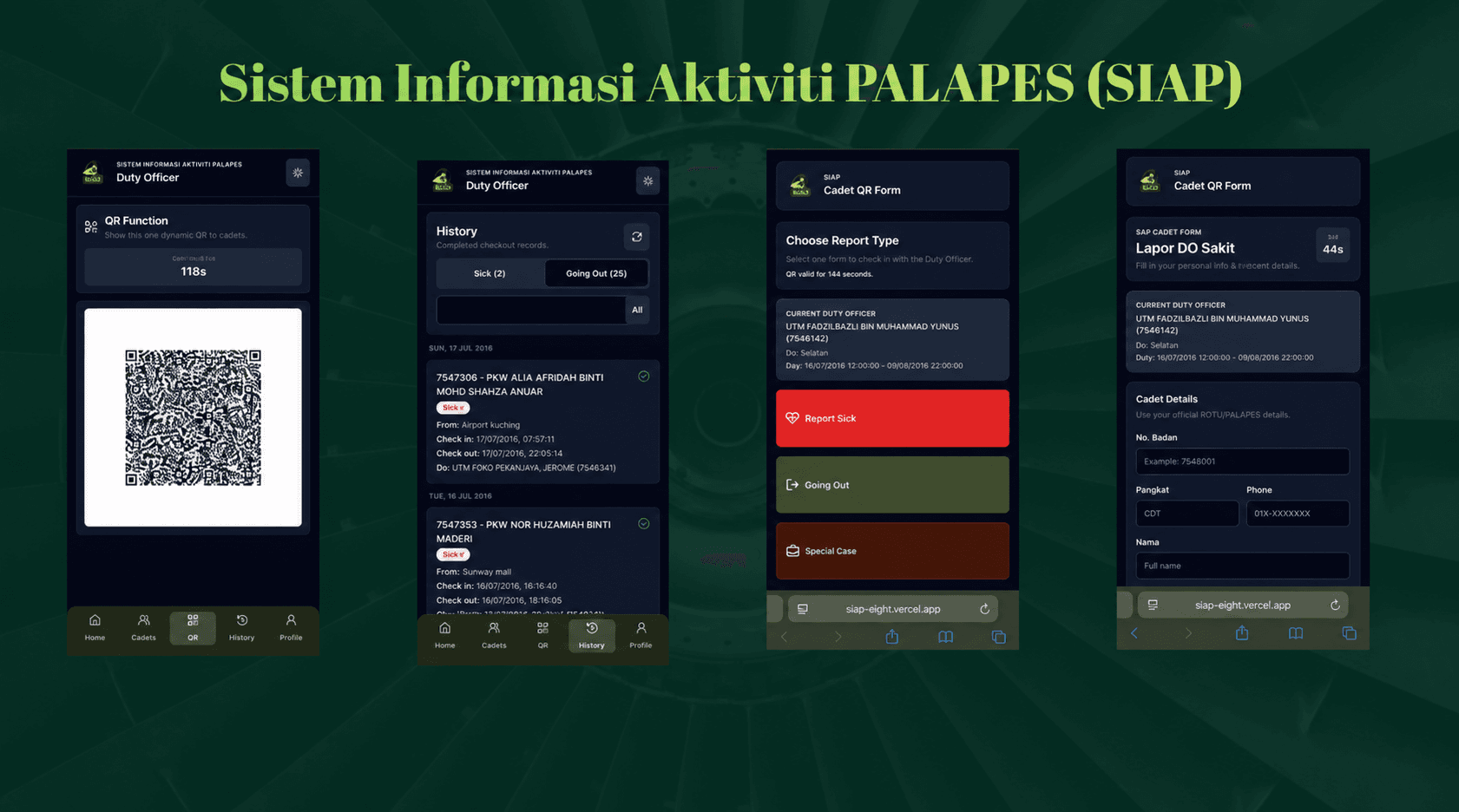 Sistem Informasi Aktiviti PALAPES overview